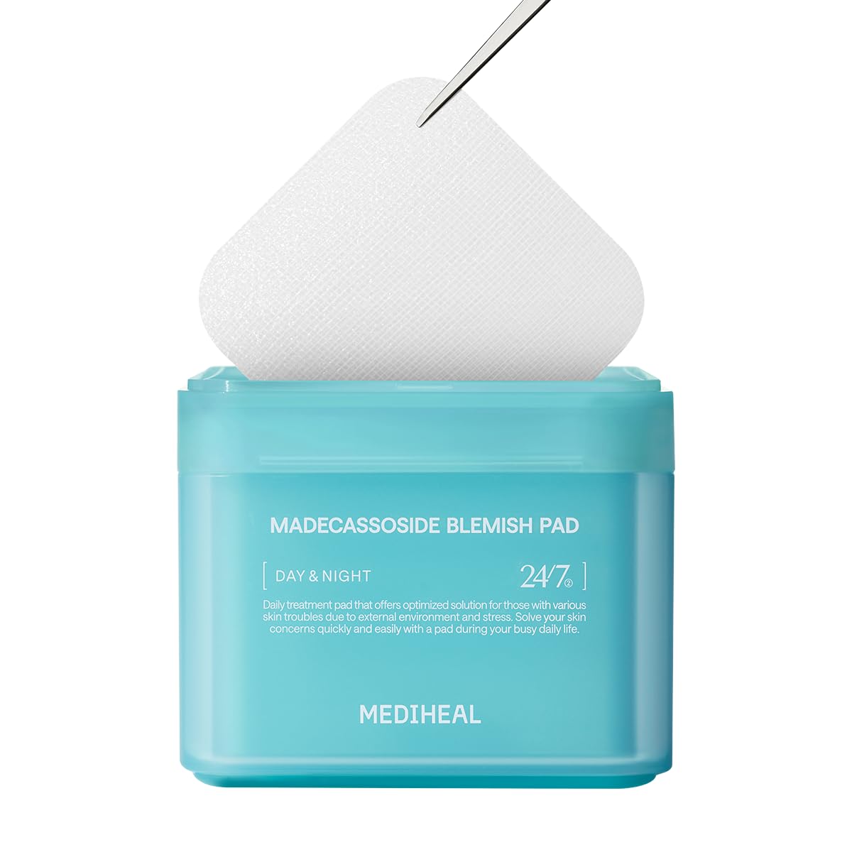 MEDIHEAL Madecassoside Blemish Pad - Square Cotton Facial Toner Pads with Centella Asiatica & Madecassoside â€“ Anti Blemish to Improve Uneven Skin Tone - Vegan Face Gauze Pads, 100