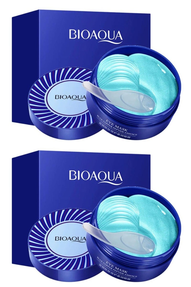 Two Pcs Bioaqua Rejuvenation Hydrogel Eye Masks with Copper Peptides 60pcs