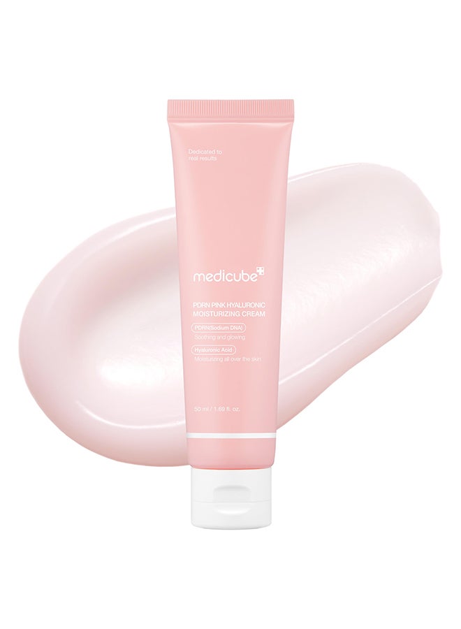 Salmon DNA PDRN Pink Hyaluronic Moisturizing Cream, Pink Soothing Cream, Hyaluronic acid, Niacinamide, Hydrating & Firming, Uneven Skin Tone, Pore Care, Korean Skincare | 50ml