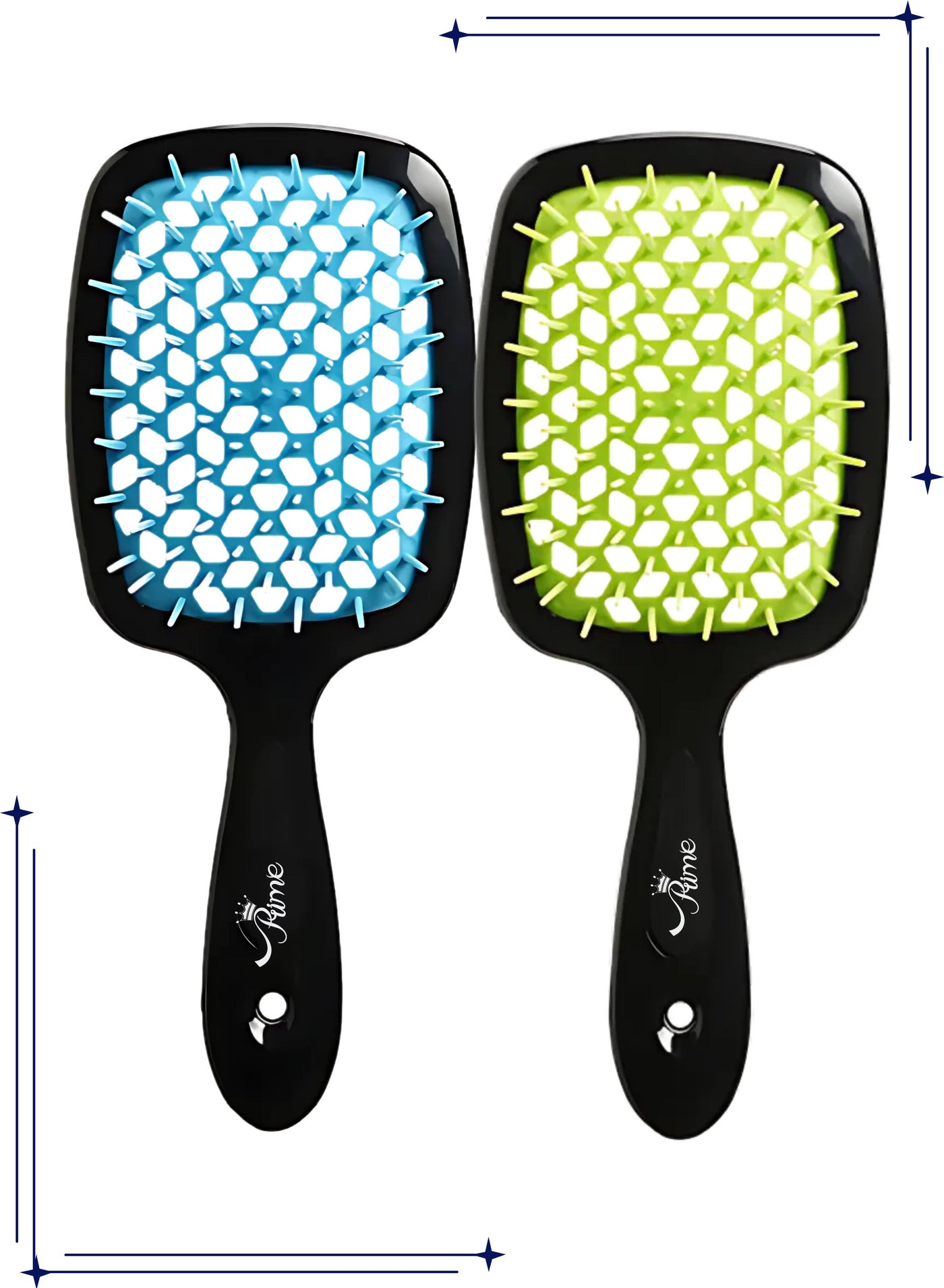 Hair Brush Professional Detangler Superbrush Scalp Massage Comb Paddle Brush Ribs Comb Vented Detangling Hair Brush for Long Thick Thin Curly Tangled Wet Dry Hair Detangler Set of 2