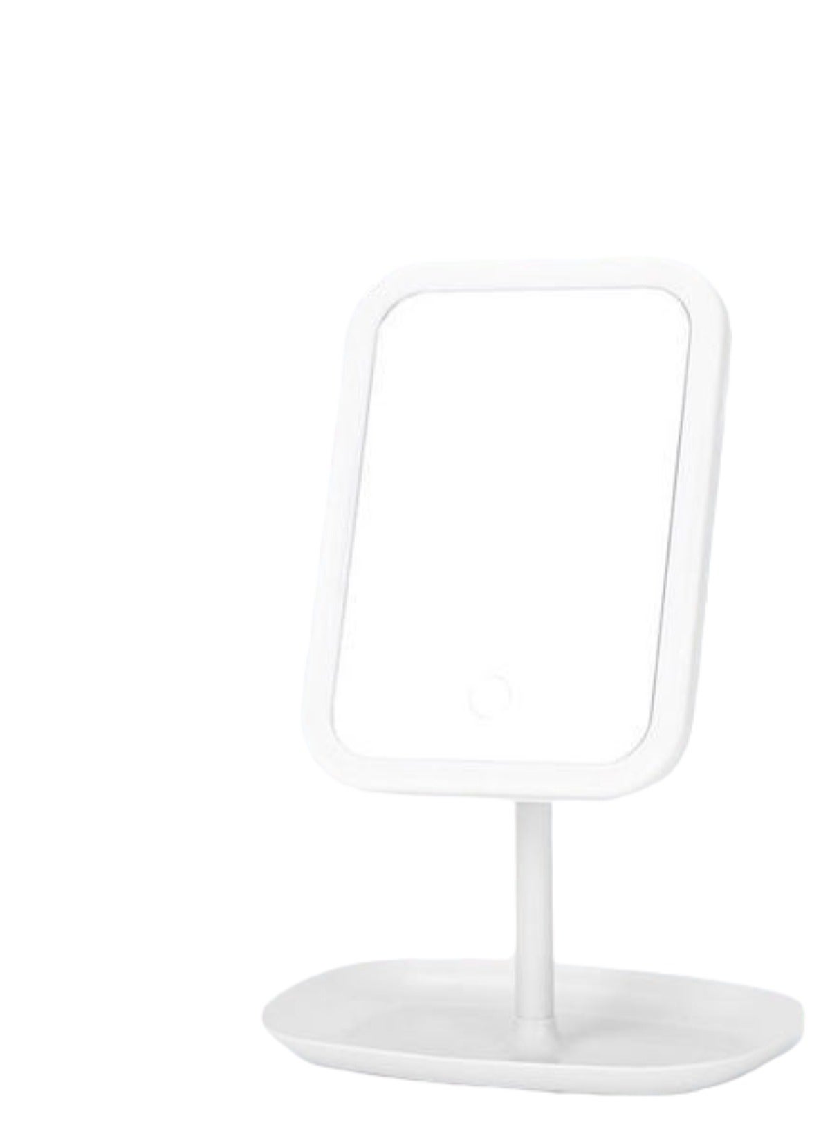 Adjustable LED Makeup Mirror with Storage Tray White