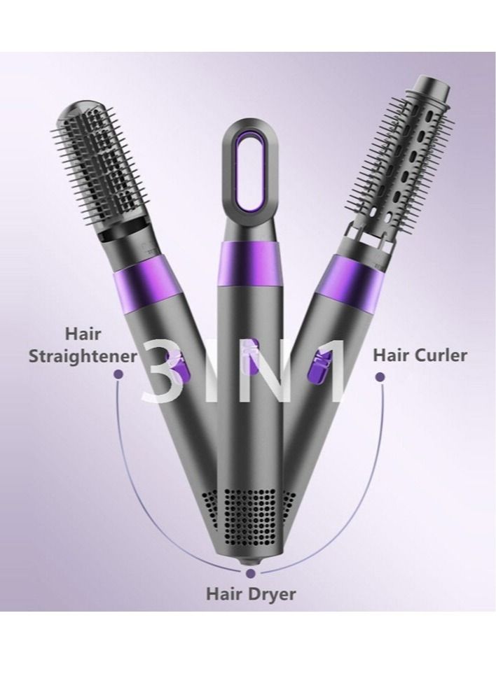 3 in 1 Hair Blower Dryer With Brush Comb Straightener Original Set Blower Brush Hair Dryer Comb Straightener, Strong Hot and Cold Air.