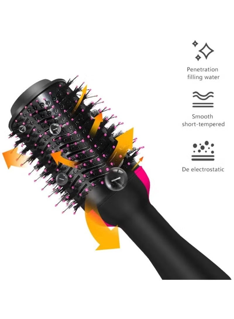 2-in-1 Hair Dryer Brush and Volumizer – Negative Ionic Hot Brush for Frizz Control, Quick Drying, Smooth and Shiny Hair Styling – Lightweight Electric Blow Dryer and Styler for Voluminous Results