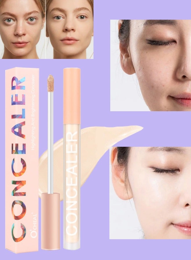 Highlighting and Brightening Concealer Moisturizing and Nourishing Skin Without Drying Conceals Acne Scars Dark Circles Dark Spots Tattoo Brighten Skin Tone Foundation Cream Stick Ivory 01