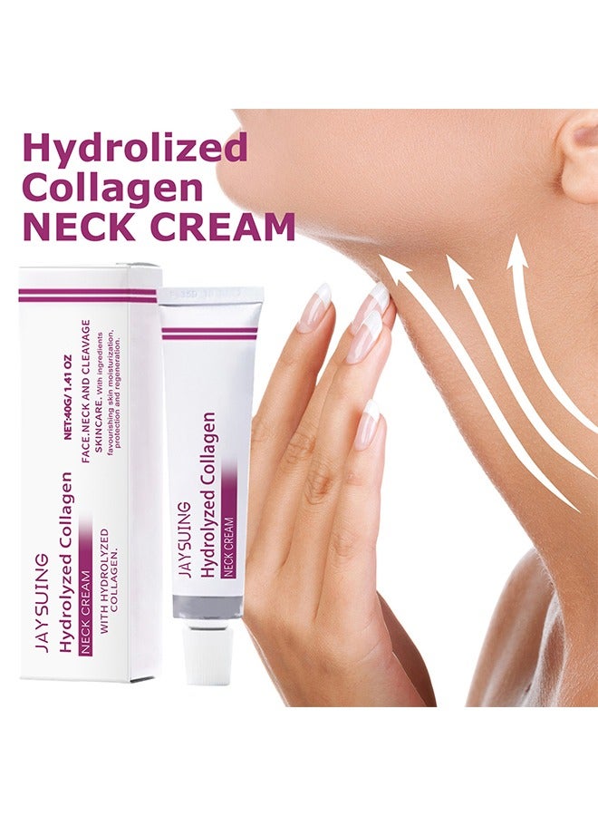 Hydrolyzed Collagen Neck Cream, Smoothing and Diminishing Neck Lines Shaping Swan,Tighten and Lift Neck Cream,Women Face&Neck Tighten and Lift Cream