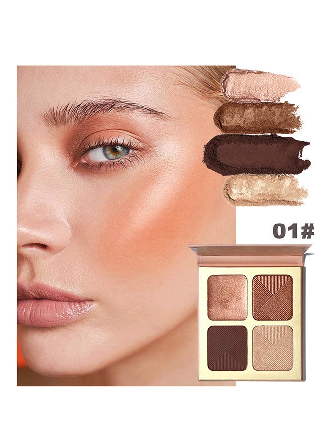 Desert Highlighter & Bronzer Palette- 4 Color Eye Shadow Compact for Sculpting, Illuminating, and Beautifying the Skin Tone
