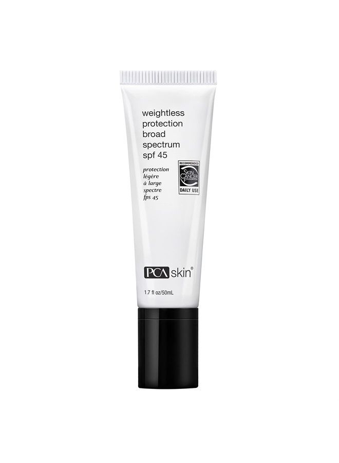 Weightless Protection Broad Spectrum SPF 45 - Oil-Free Hydrating Face Sunscreen with 8.4% Zinc Oxide for Acne-Prone Skin & All Skin Types (1.7 fl oz)