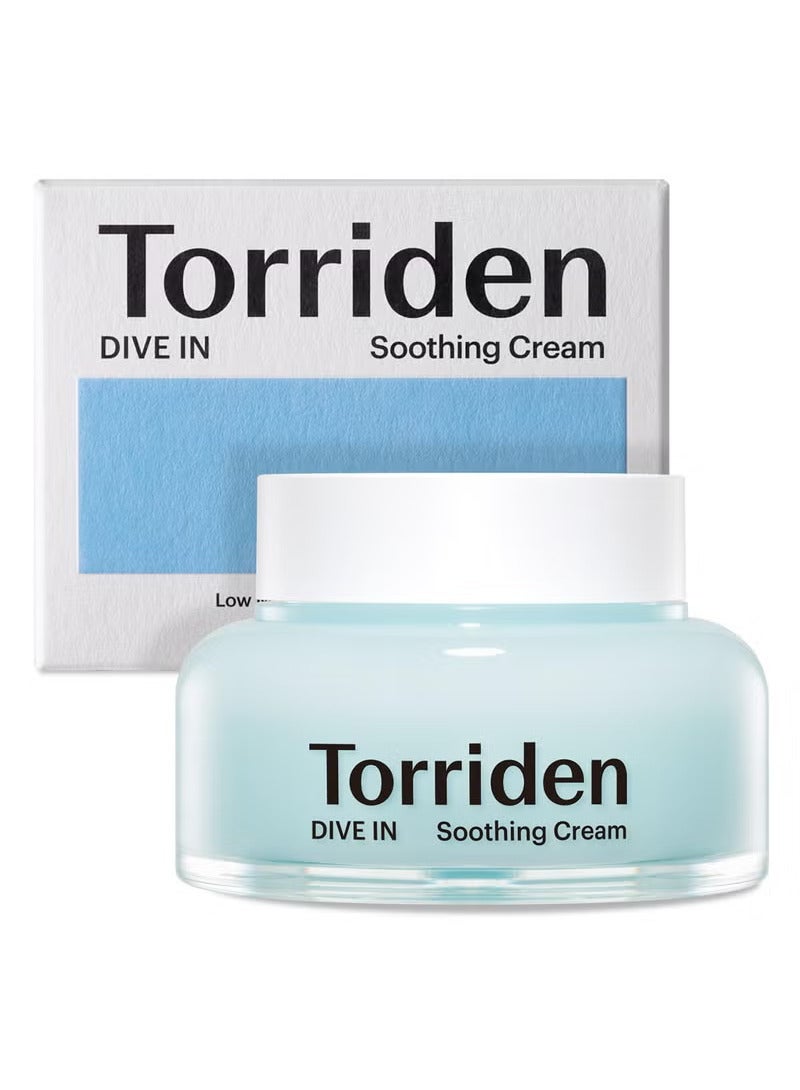 DIVE IN Hyaluronic Acid Soothing Cream 100ml (3.38 fl. oz) | Revitalizing Facial Moisturizer for Sensitive and Dry Skin | Hyaluronic Acid, Panthenol, Allantoin