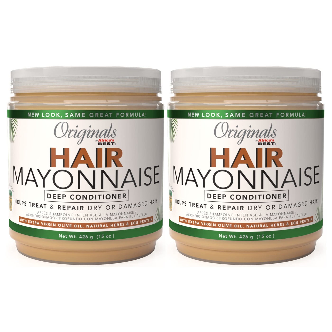 Originals By Africa's Best Hair Mayonnaise Conditioner â€“ 2 Pack (15 oz Jars) â€“ Enriched with Herbal Extracts, Egg Protein & Olive Oil for Deep Conditioning & Repair