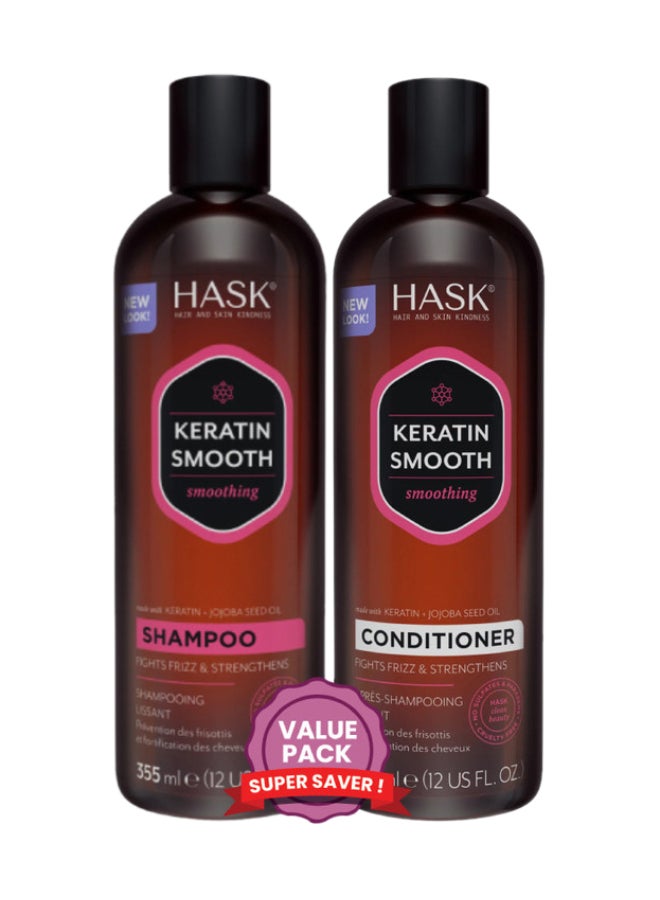 Keratin Shampoo 355Ml & Conditioner 355Ml X2 Value Pack