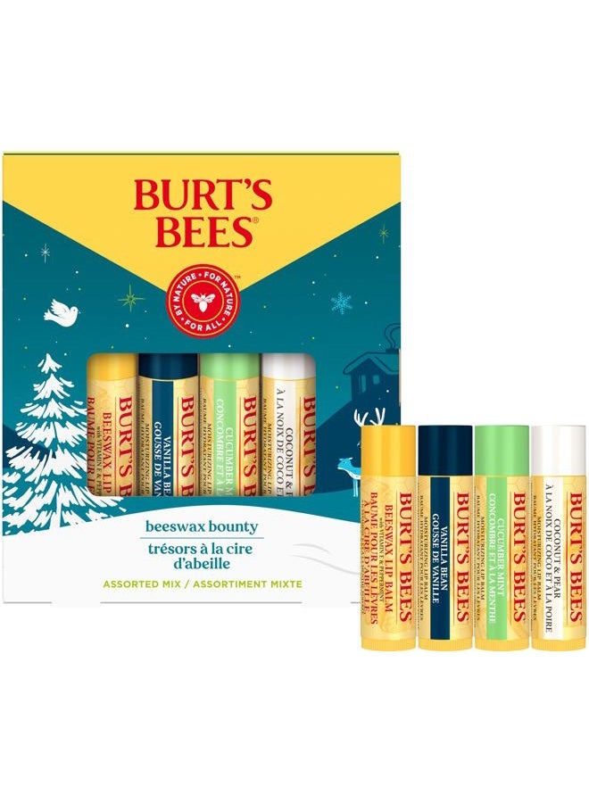 Lip Balm, Beeswax Bounty Assorted Mix, 4-Pack, 0.15 Oz