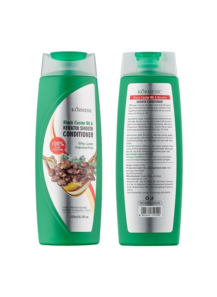 Black Castor Oil & Keratin Conditioner - 200ml Nourishing & Repairing Conditioner