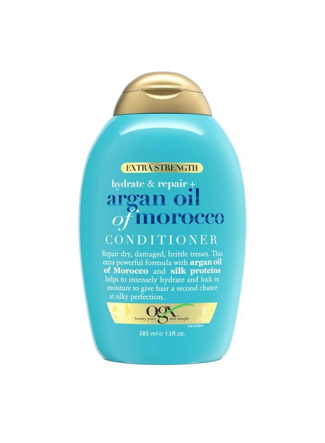 Extra Strength Hydrate & Repair Conditioner with Argan Oil of Morocco for Dry, Damaged Hair, 13 Fl Oz