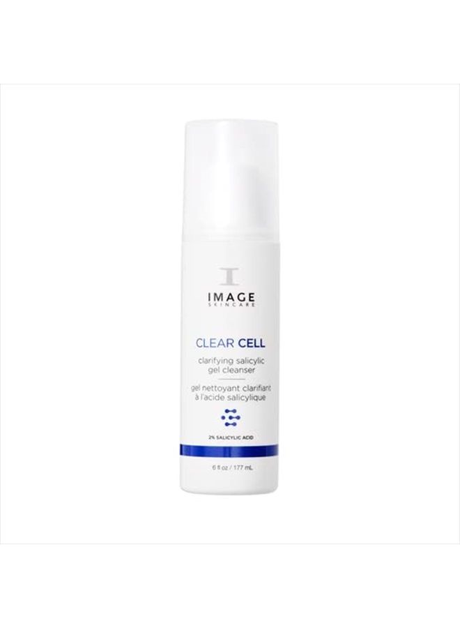 , CLEAR CELL Salicylic Gel Cleanser, Gentle Foaming Face Wash Removes Excess Oil and Shine for Oily Prone Skin, 6 oz