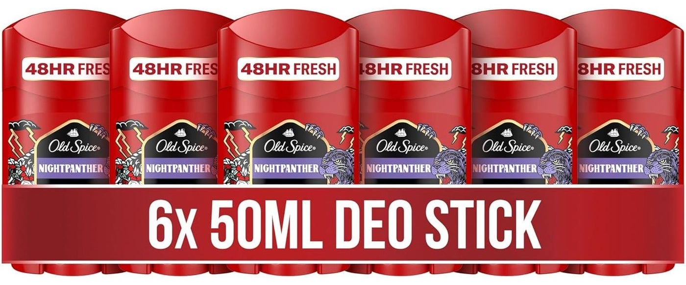 Nightpanther Deodorant Stick for Men, 6 x 50 ml, 48H