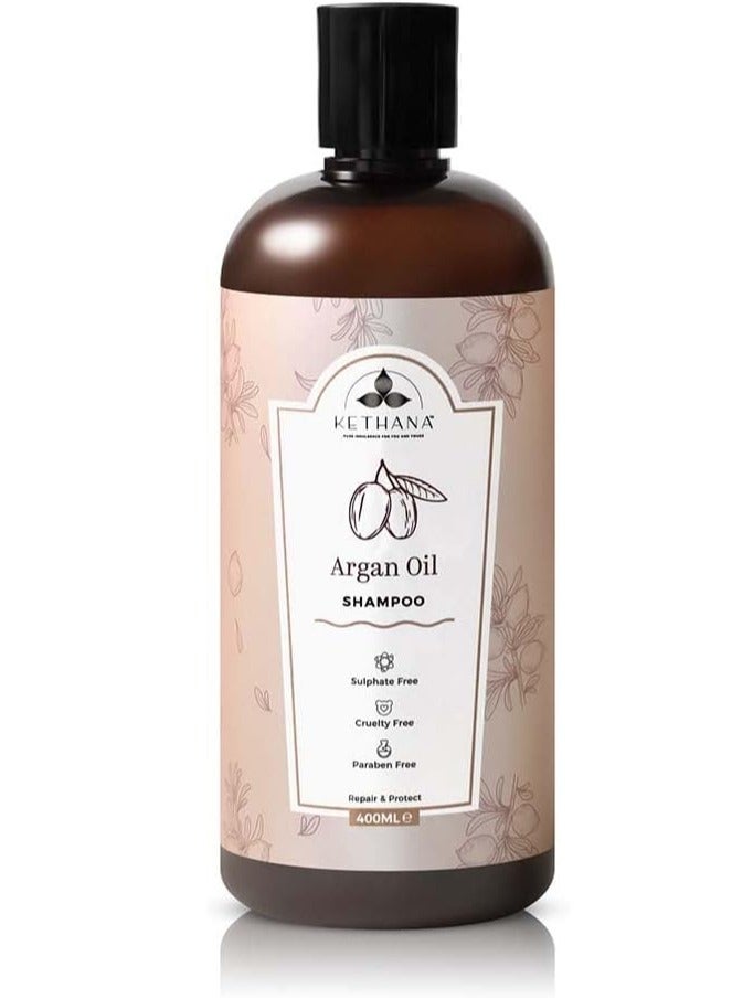 "Kethana Argan Oil Shampoo|Shine and Protection| sulphate and paraben free  |Antioxidants| Vitamin A,D & E| Net Volume 400 ml| All Hair Types  SKU : "