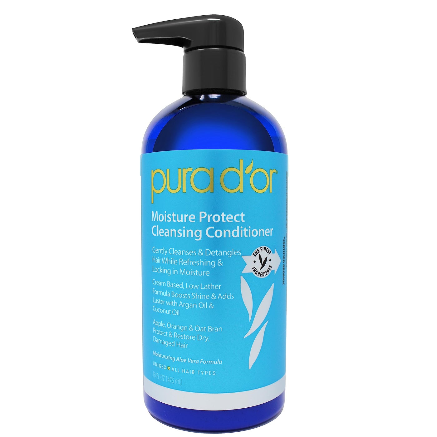 PURA Dâ€™OR Moisture Protect Cleansing Conditioner (16oz) Detangles & Restores Hair with Argan Oil, Lavender, No Sulfate, All Hair Types, Men & Women (Packaging may vary)