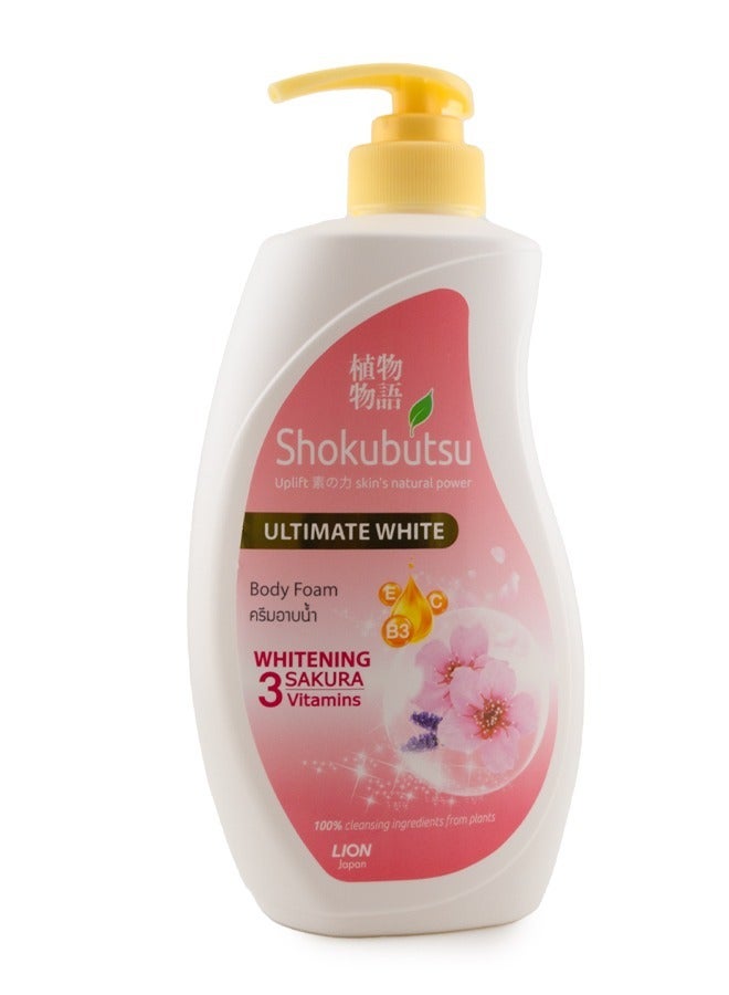 Shokubutsu Body Foam Ultimate White Whitening Sakura 500 ml