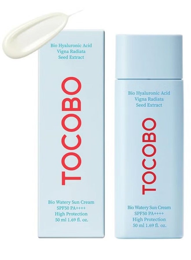 Bio Hyaluronic Acid, Vigna Radiata Seed Extract, Bio Watery Sun Cream, SPF50 PA++++ High Protection, Tocobo Bio Watery Sun Cream SPF50+ PA++++ - 50ml, Blue