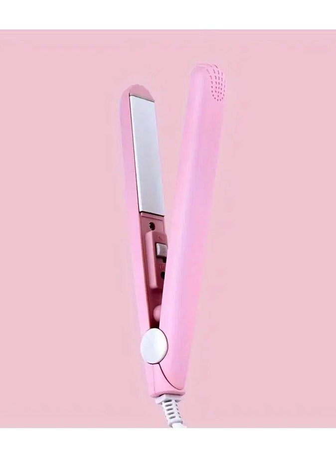 2-in-1 Ceramic Hair Straightener & Curler - Portable, Dual-Use Styling Tool with