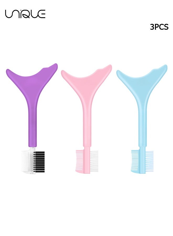 3Pcs Reusable Silicone Eyeliner Stencils, Mascara Helper, Protection Shield, Eyeliner, Lipstick, Eyeshadow Applicators, Eye Makeup Tool for Women and Beginners