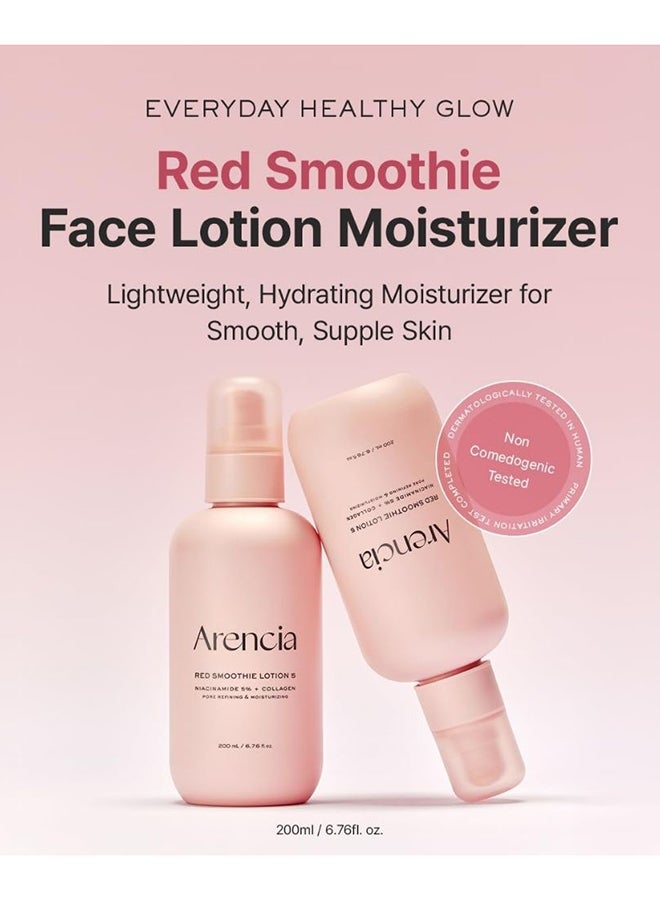Red Smoothie Lotion 5, Face Moisturizer with Niacinamide 5%, Collagen, Peptide Complex, Hydrating Skin Care, 6.76 fl oz - image 2