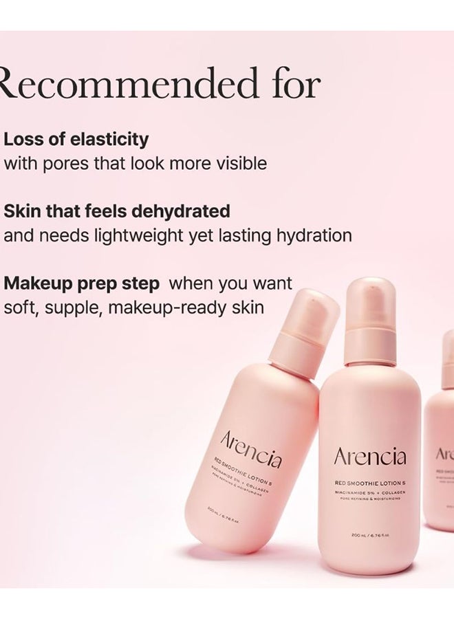 Red Smoothie Lotion 5, Face Moisturizer with Niacinamide 5%, Collagen, Peptide Complex, Hydrating Skin Care, 6.76 fl oz - image 9