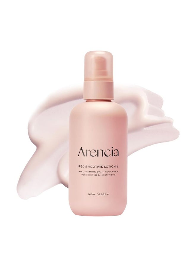 Red Smoothie Lotion 5, Face Moisturizer with Niacinamide 5%, Collagen, Peptide Complex, Hydrating Skin Care, 6.76 fl oz