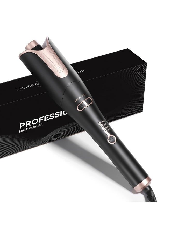 Automatic Hair Curling Iron, Rotating Curlers Iron with 1" Barrel Curls, Hair Curler Wand with 4 Temp & Dual Voltage, Anti-Scald, Auto Shut-Off