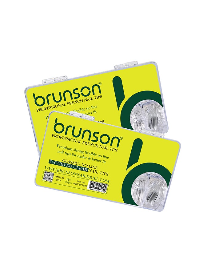 False Nail Tips French Classic No Line C-Curved 500 Pieces BCCCFT500