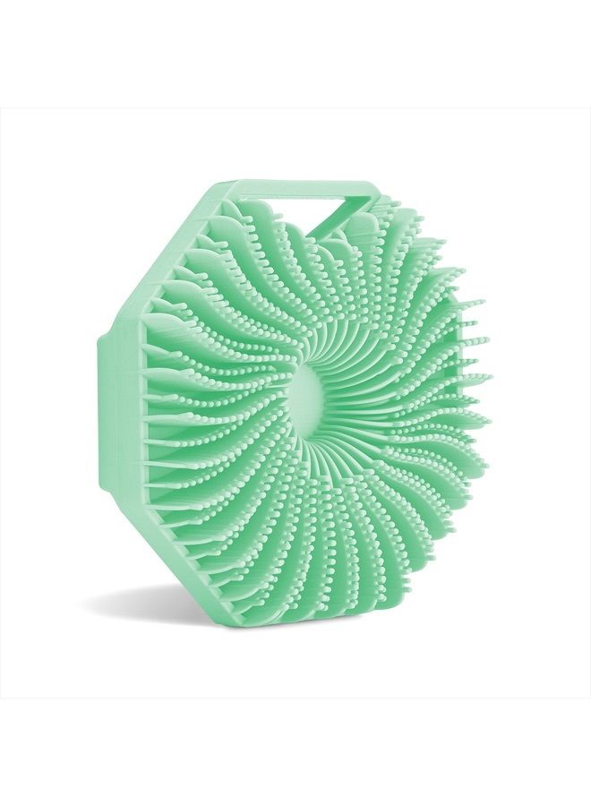Antimicrobial Silicone Body Scrubber, Exfoliating Body Scrubber for Sensitive Skin, Eco Friendly Shower Scrubber for Body, Silicone Body Brush for Showering, Lathers Well, Mint