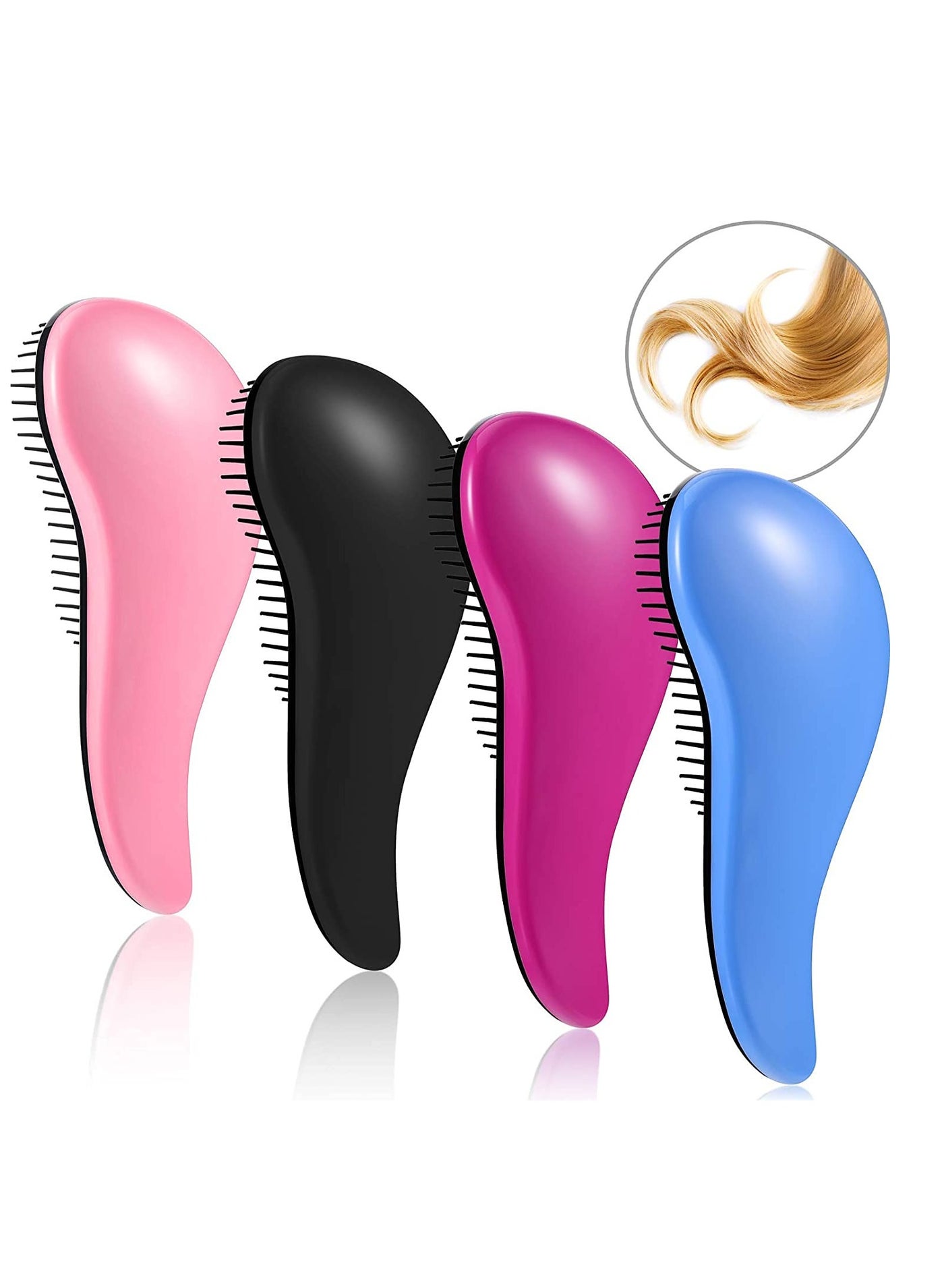 Detangling Brush, Anti-knot Massage Comb, Beauty Tools, Hair Brush Set, Pain-Free Hair Brush Straightener, 4 Pieces