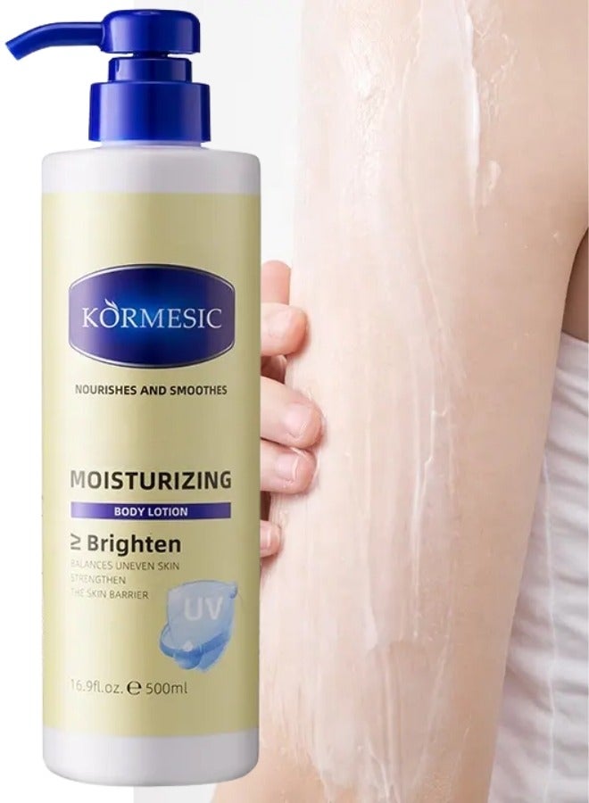 500ml Moisturizing Body Lotion Brightening Exfoliating Body Lotion for Deeply Moisturize and Smooth skin Brightening Body Lotion Advanced UV Protection and Skin Strengthening Lotion
