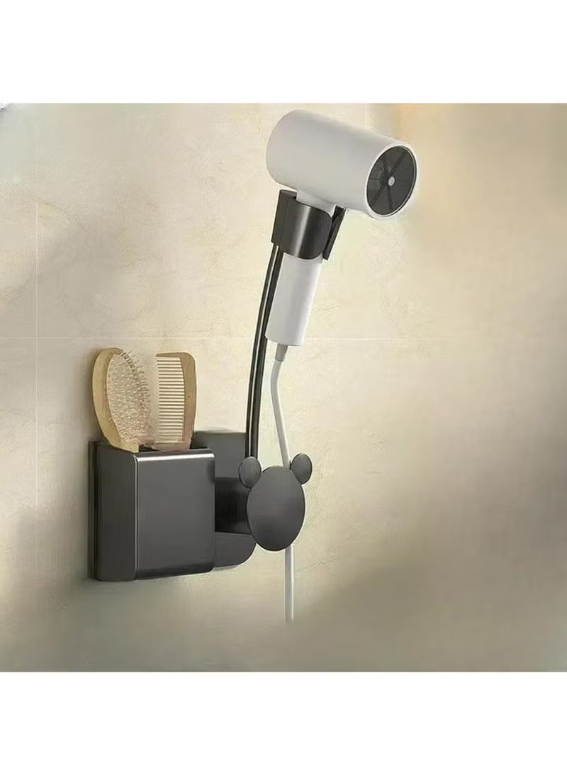 Bathroom Hanging Shelf, Hair Dryer Holder Wall Mounted, Adjustable Angle Rotating Lazy Hair Dryer Brackets, for Bathroom Toilet Bedroom Wall -Mounted Mirrors and Tiles