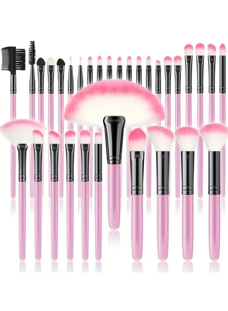 32Pcs Complete Function Face Eye Makeup Brush Kit Professional  for Foundation Blush Eyeshadow Powder Highlighter Eyebrow Blending Perfect Holiday Gift for Beauty Lovers