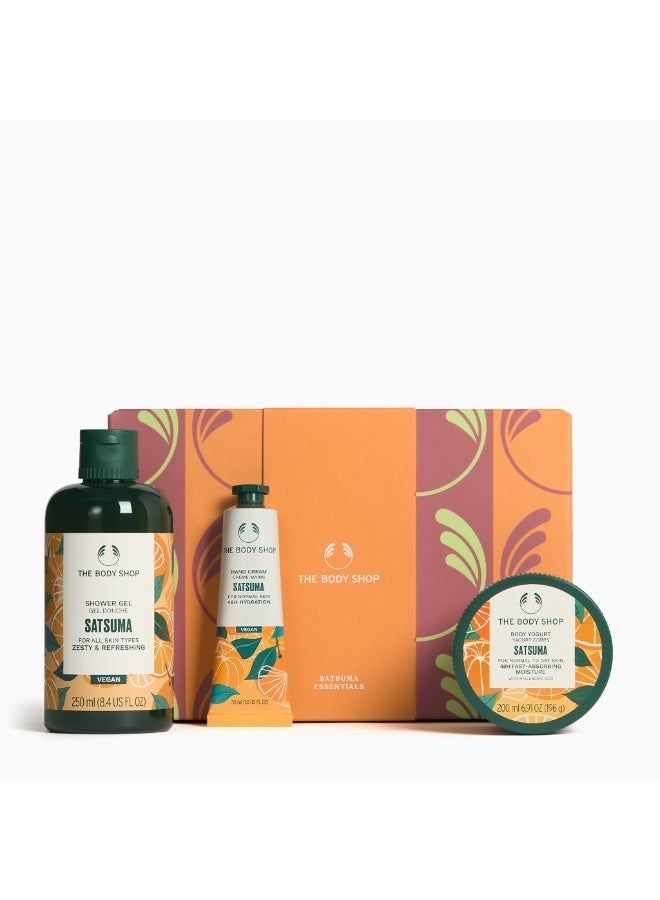 The Body Shop Satsuma Small Gift – Refreshing Energy for Tired Skin, Citrus & Vitamin C, Travel Essentials for Skin Fatigue Relief 3-Piece Kit