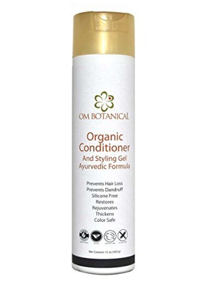 OM Botanical Ayurvedic Conditioner & Styling Gel â€“ All-Natural Hair Treatment, Sulfate-Free, Silicone-Free, Vegan Leave-In/Rinse-Off Conditioner & Gel for Men & Women