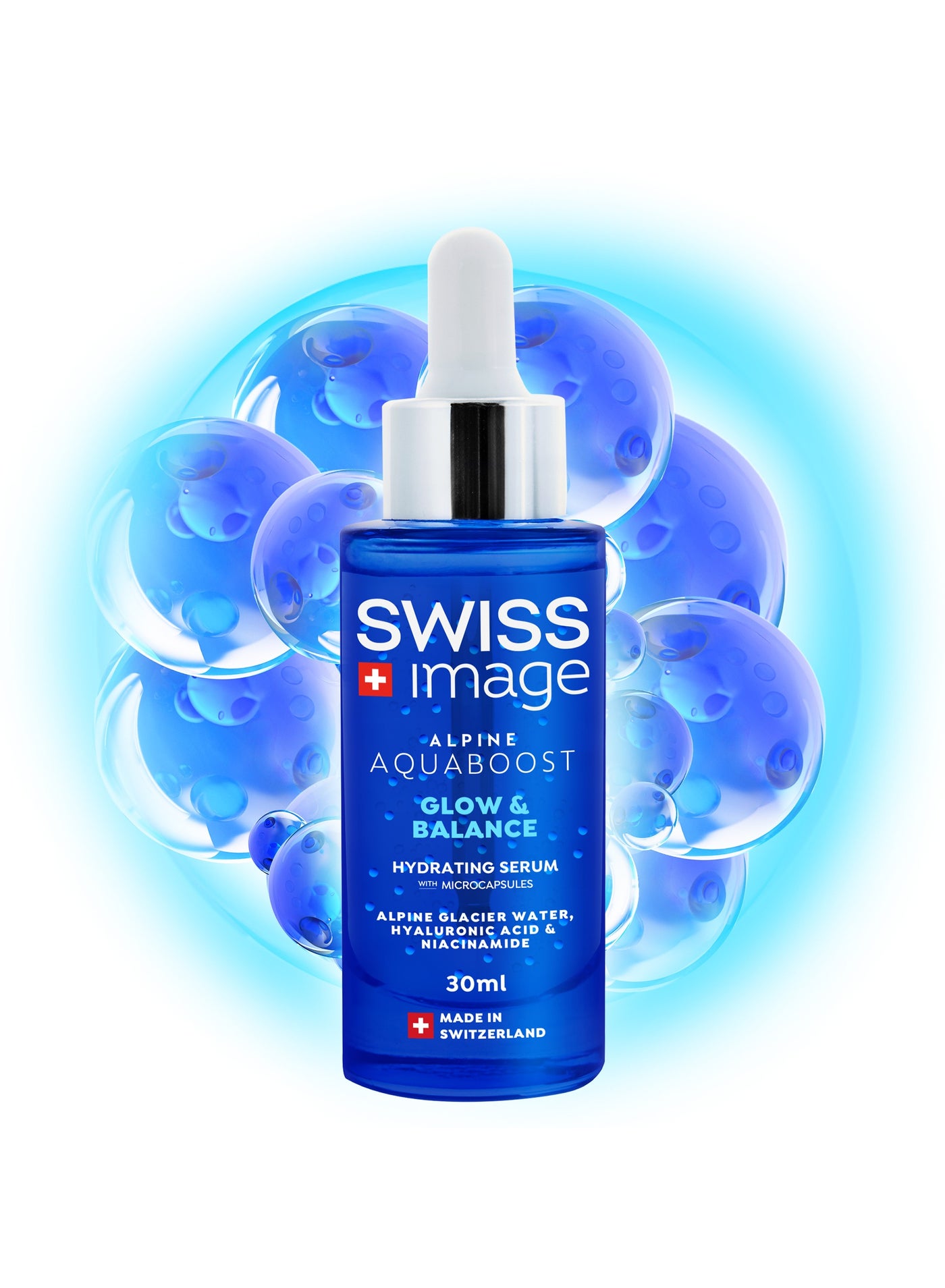 Aquaboost Hyaluronic Acid And Niacinamide Face Serum With Microcapsules, 30 Ml Oil-Free, Non-Greasy And Fast-Absorbing Formula Deeply Hydrates, Brightens And Smooths Skin| All Skin Types Swiss Made