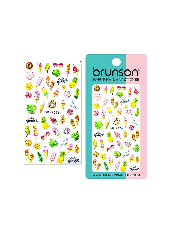 5D Flower Decals Exquisite Self Adhesive Nail Art Decoration Stickers 5D-k076