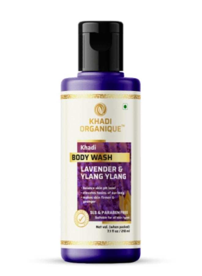 Khadi Organique Lavender and Ylang Ylang Body Wash SLS and Paraben Free 210ml