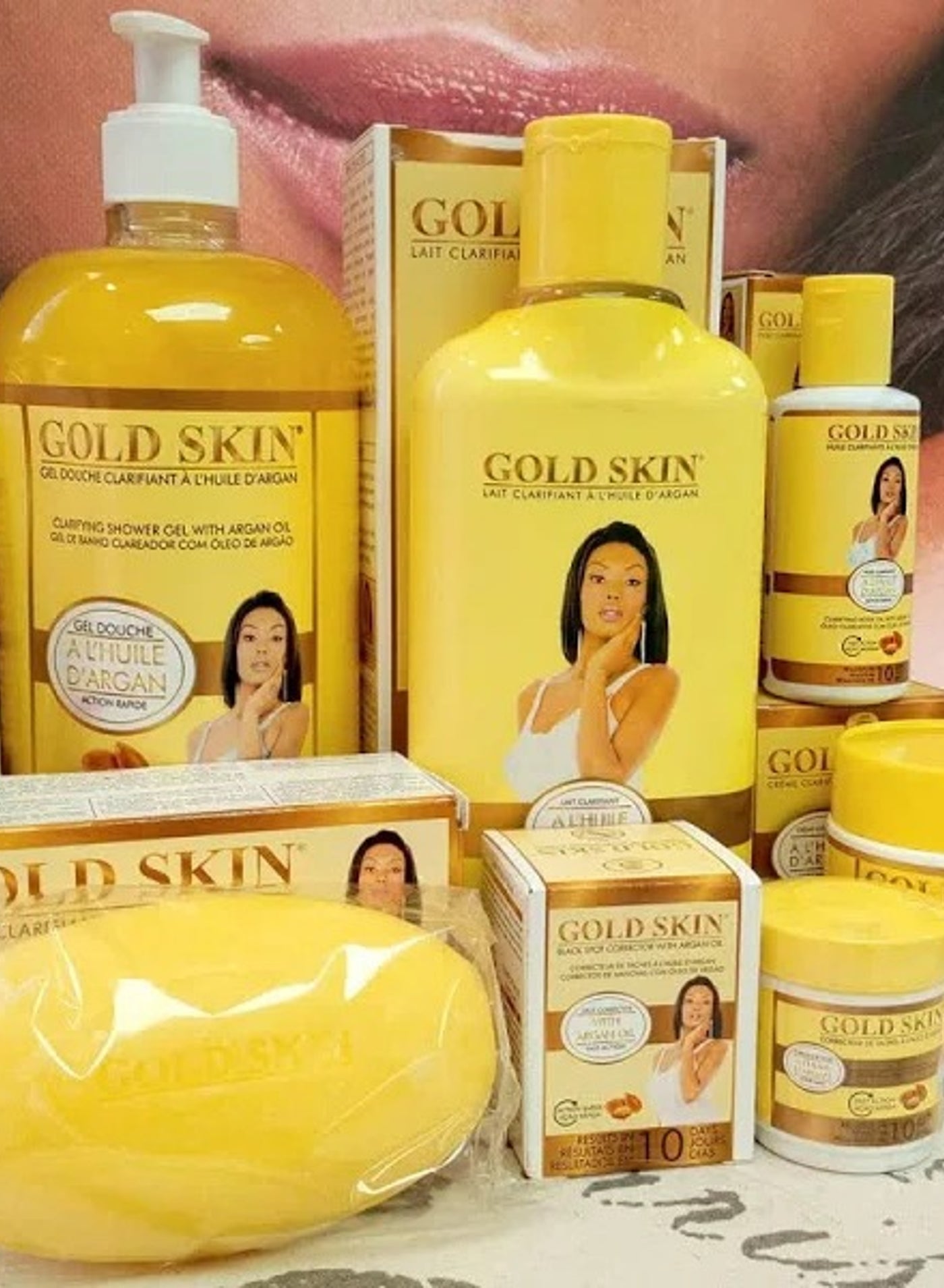 Gold Skin Lightening Body Full Set Soap Cream Lotion Serum Oil and Darkspot corecter Cream