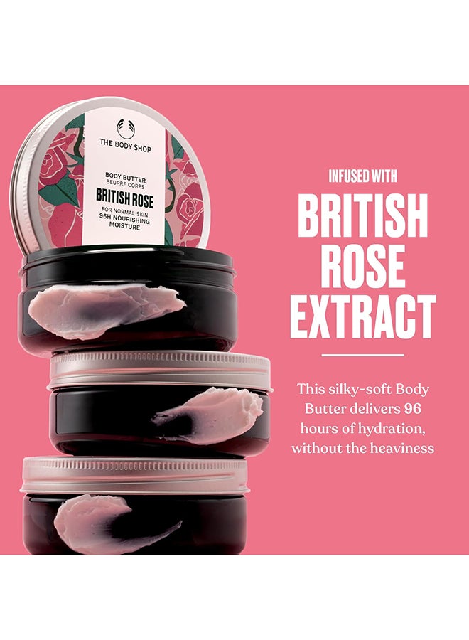British Rose Body Butter | 96hr Moisture Rich Body Cream with English Rose Extract, Shea Butter & Sesame Oil | Vegan Skincare | 96% Natural Origin | Non-Greasy Floral Body Moisturiser for Normal Skin, 400ml - image 2