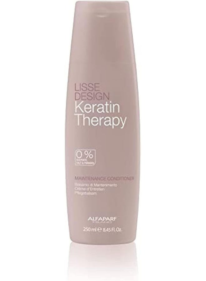 Keratin Therapy Lisse Design Maintenance Conditioner 250ml | Sulfate-Free Conditioner for Keratin-Treated Hair, Smooth, Frizz Control, Hydration And Shine for Dry, Damaged Hair
