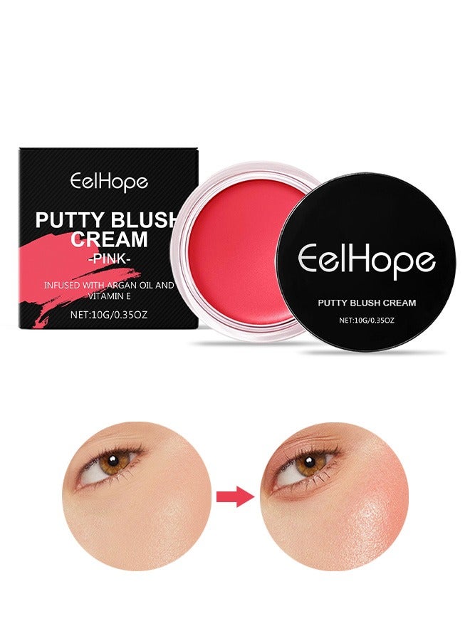 Blush Mud, Long-Lasting Creamy Blush for Cheeks Lips, Buildable Natural Flush