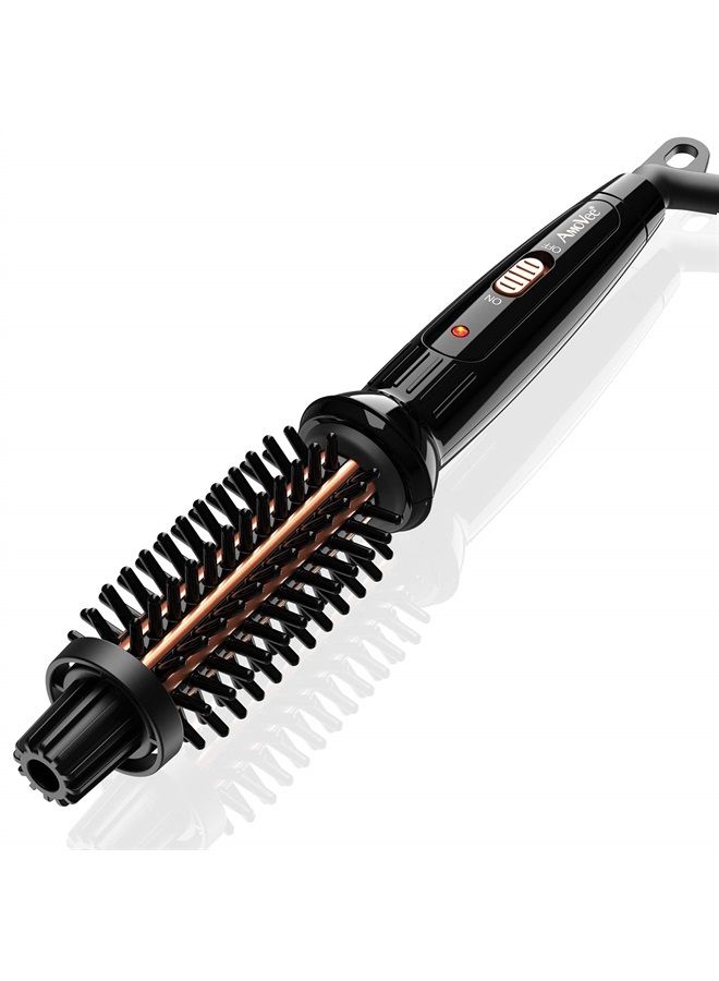 Mini Curling Iron Travel Hair Brush Anti-Scald Curling Wand Ceramic Tourmaline Hot Brush 3/4 Inch Barrel for Short Hair