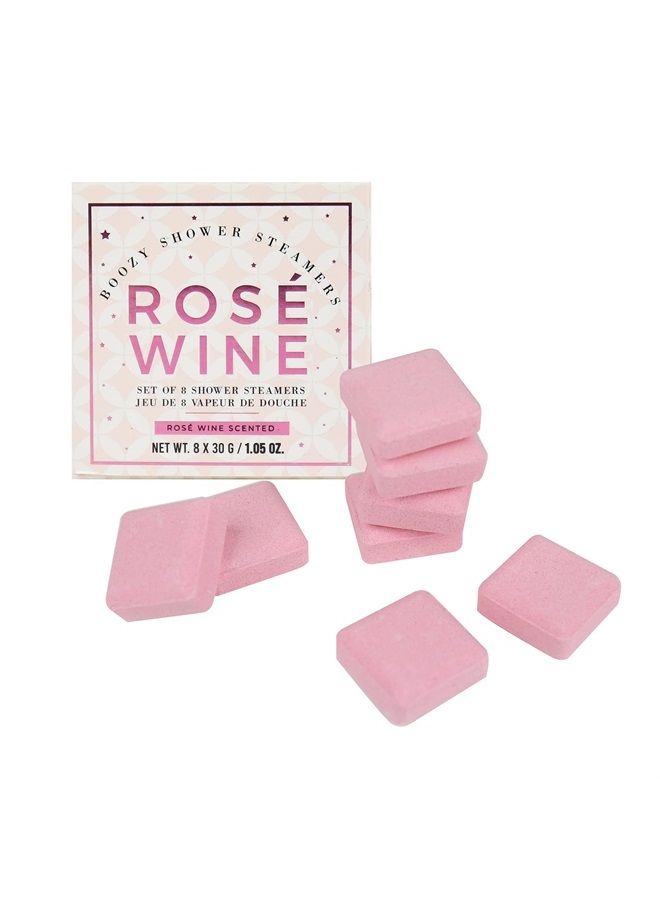 Set of 8 Shower Steamers Gift Pack Rosé Wine Scent (8X 30 Gram), White