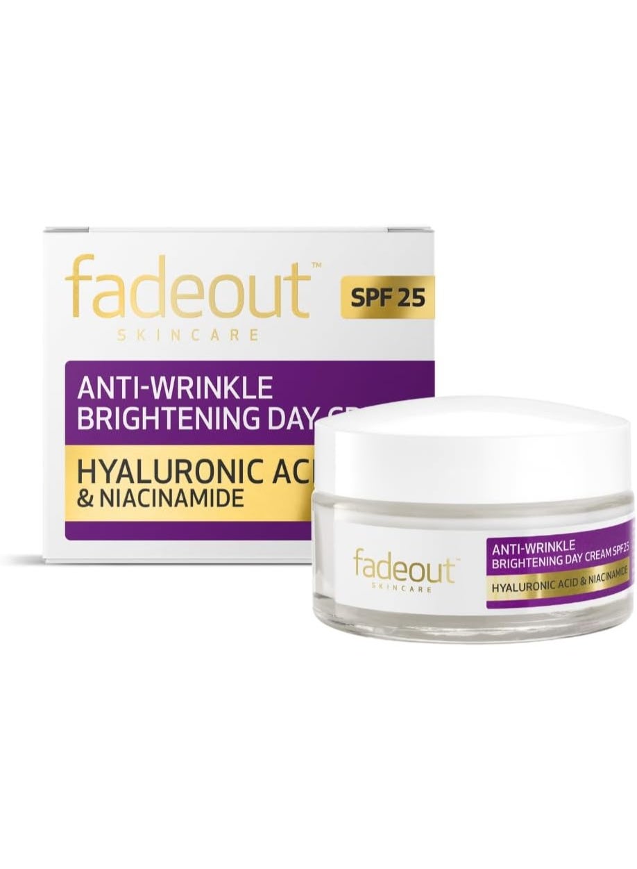 Fade Out Anti-Wrinkle Brightening Day Cream-Hyaluronic Acid & Niacinamide-Spf25-Reduce Fine Lines & Wrinkles-Brightens & Evens Skin Tone For Bright, Radiant And Youthful Complexion-Softens Skin-50Ml