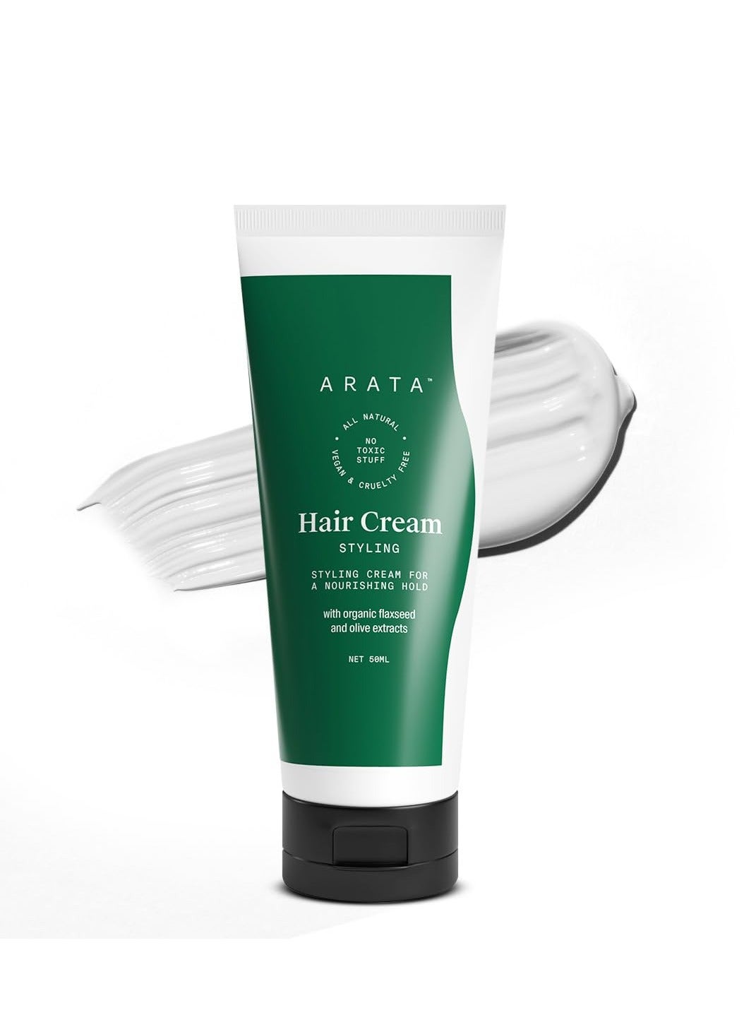 Arata Styling Hair Cream | For All Hair Types |Reduces Frizz & Tames Flyaways | Adds Soft Hold and Control to Short Hair | No Sulphate,Paraben,Silicone | 50ml