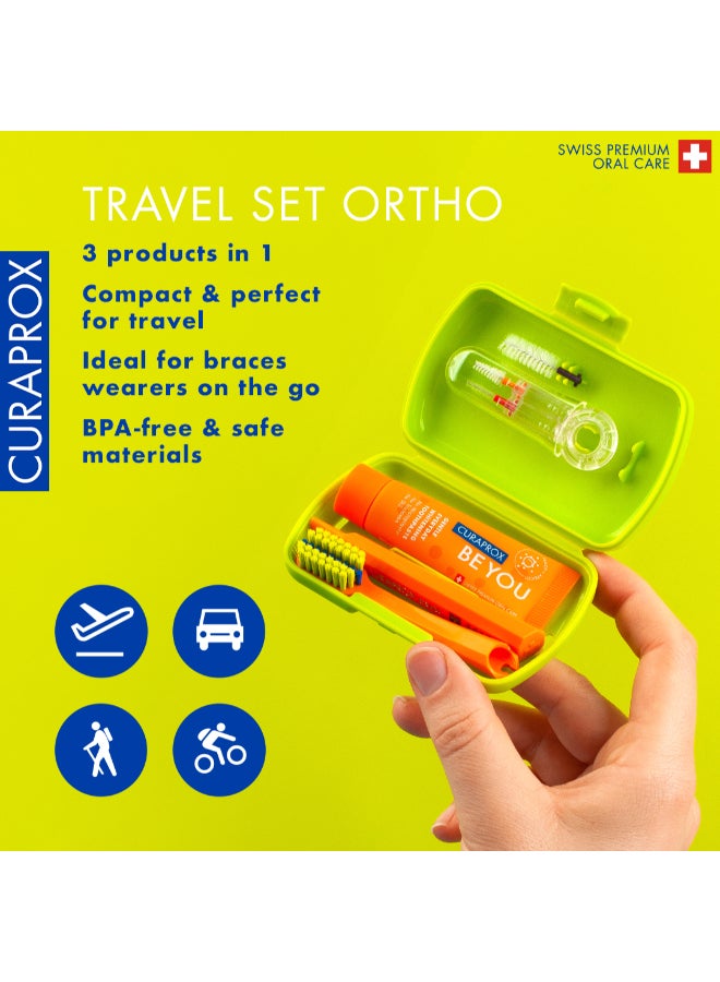 Travel Set Ortho Green I Includes CS 5460 Travel Toothbrush, 10ml Be You Toothpaste, CPS Prime 07 & 09 Interdental Brushes I Compact Oral Care Kit for On-the-Go - image 2