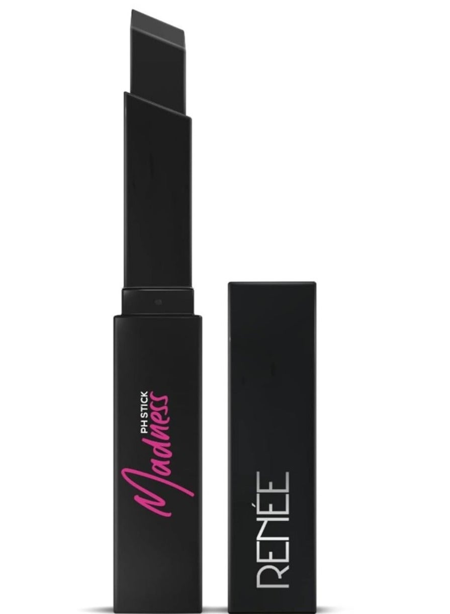 RENEE Madness Ph Lipstick 3gm   Black Lipstick With Glossy Pink Payoff   Long Lasting Nourishment  Enriched With Vitamin E and Jojoba Oil  Vegan and Paraben Free